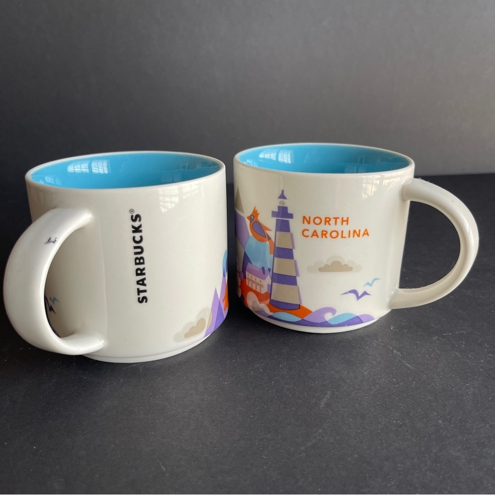 STARBUCKS | Set of (2) Are Here North Carolina Ceramic Mugs